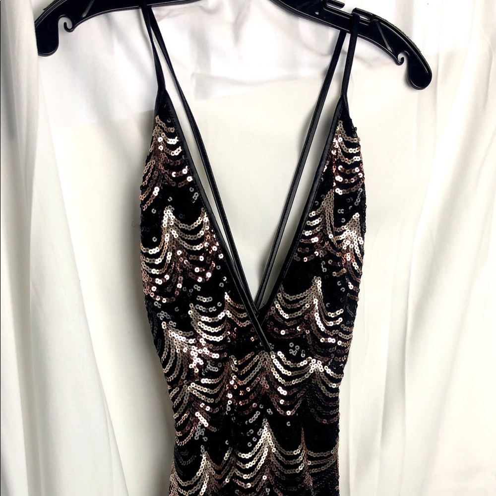A’GACI Black and Gold Sequin dress